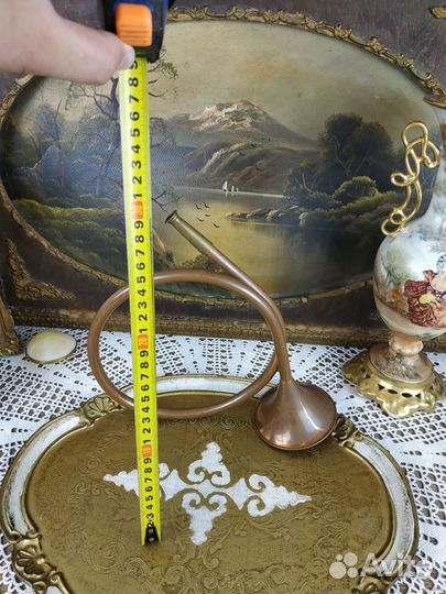 Винтажный охотничий закрученный рожок