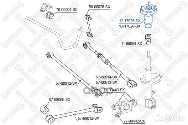 Опора задн. амортизатора 12-17025-SX Stellox