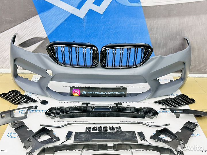 Бампер BMW G30 + решетки радиатора, M5 F90 стиль