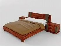 Кровать с тумбочками коллекция Vinotti-Tahiti