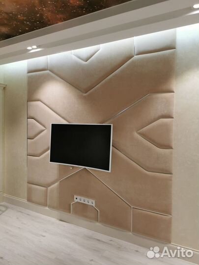 Мягкие стеновые панели, гостинная