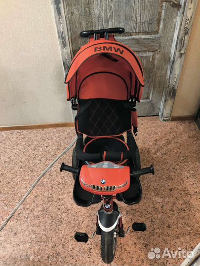 Детский велосипед-коляска BMW трехколесный