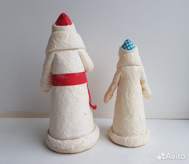 Новогодние игрушки Дед Мороз и Снегурочка. 1960-е