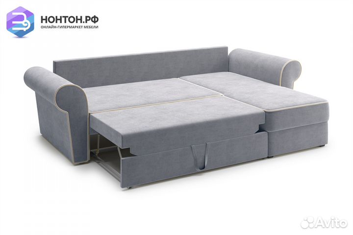 Диван угловой дельфин Прованс серый