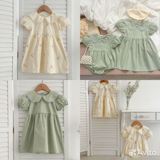 Новое детское платье и боди с ромашками 74-116