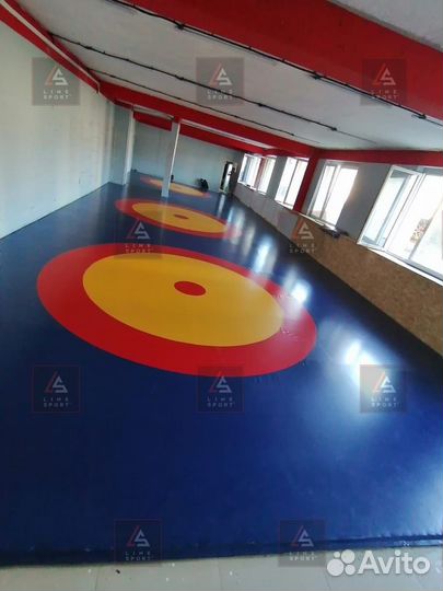 Борцовский ковер 10х10 трехцветный люверсы