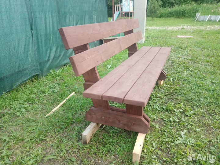 Скамья садовая со спинкой