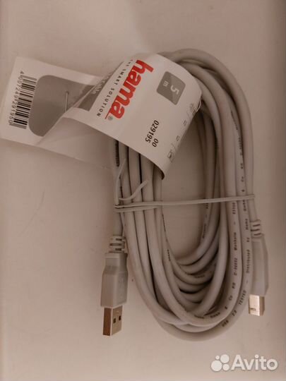 Кабель USB A-B 5 метров