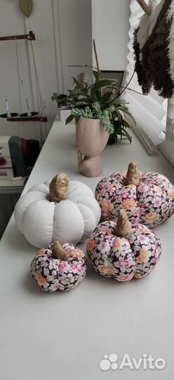 Декоративные тыквы. Тыквы из ткани. Декор