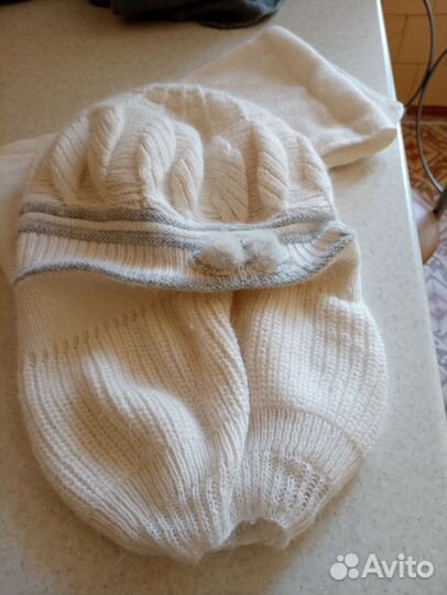 Комплект берет и шарф из ангорки