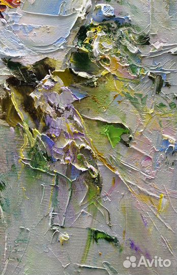 Картина маслом, Цветок, 40х30 см