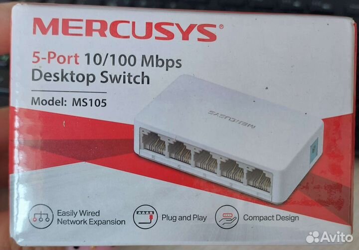 Коммутатор mercusys MS105, неуправляемый