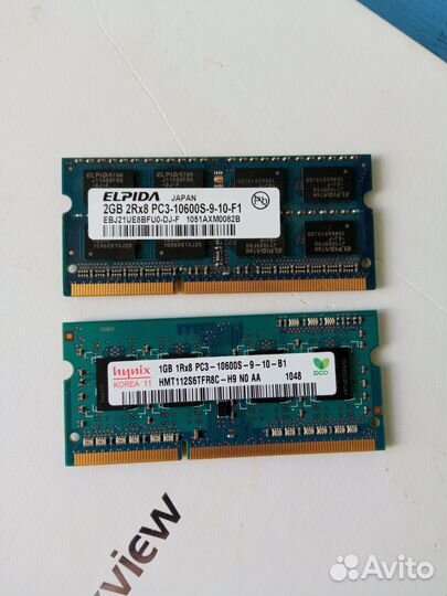 Оперативная память ddr3 для ноутбука 2Гб