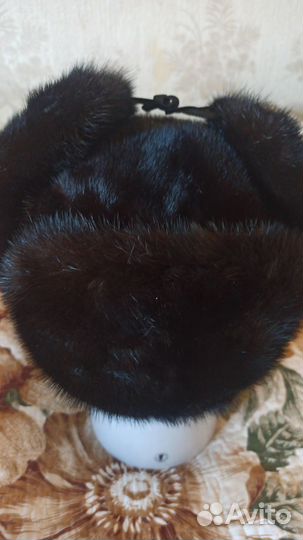 Шапка норковая ушанка мужская