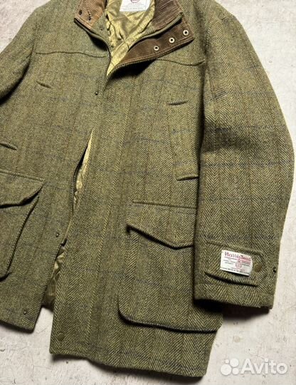 Куртка пальто Harris Tweed Vintage Harley Rock Y2K