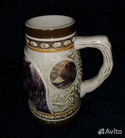 Кружка пивная. 900 мл. Охота. Медведь. Новая