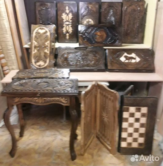 Нарды шахматы резные ручная работа
