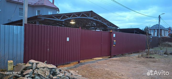 Откатные ворота под ключ с фундаментом