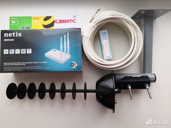 Комплект 4g интернет роутер модем 4g антенна 4g