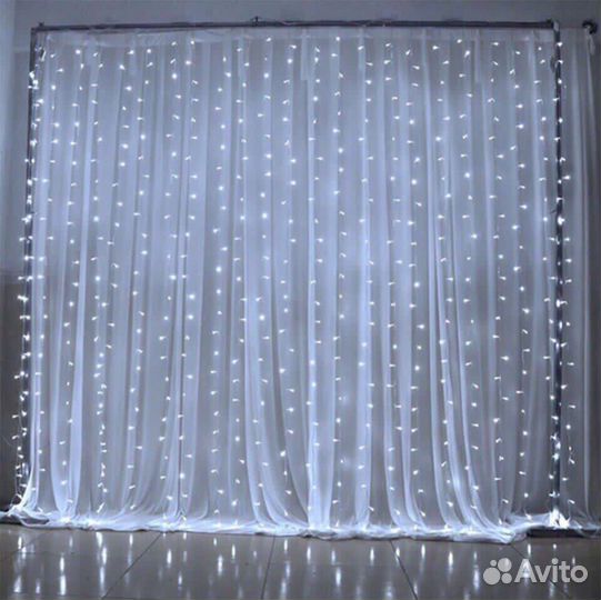 Гирлянда новогодняя занавеска штора