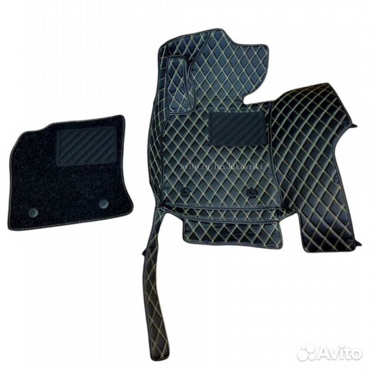 Коврики премиум Mercedes E W213 +ворс. Чёрн/беж