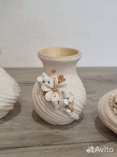 Вазы глиняные маленькие набор