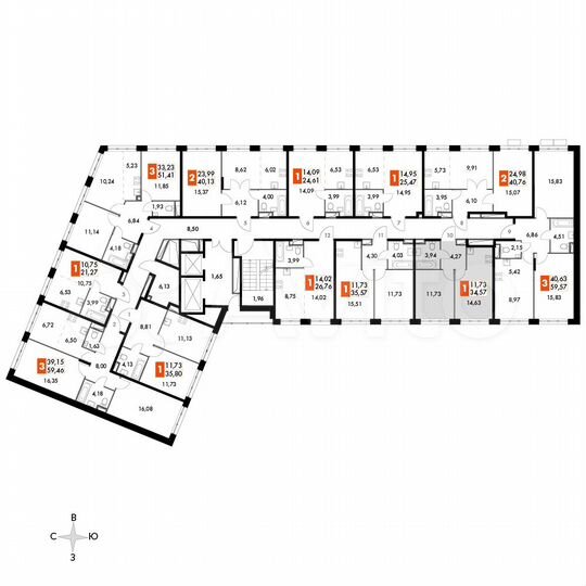 1-к. апартаменты, 34,6 м², 14/15 эт.