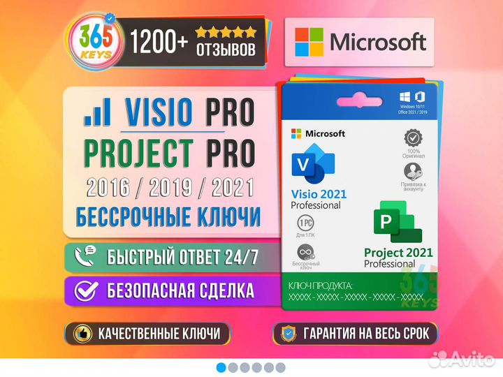 Ключи Ms Project 2019,2016 / Visio 2019,2016