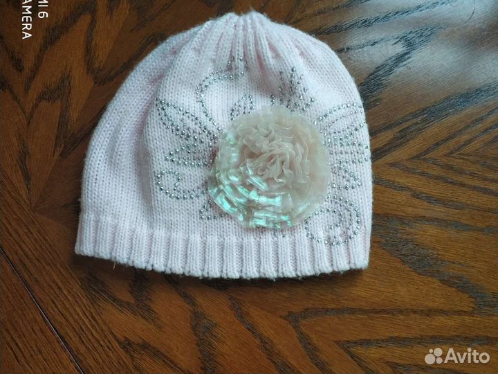 Шапка зимняя детская для девочки р.46-48