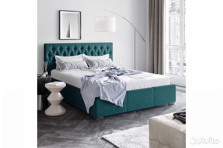 Кровать велюровая с ортопедическим основанием