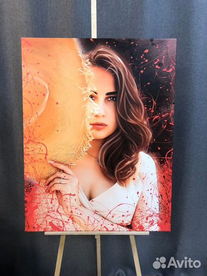 Портрет по фото на холсте
