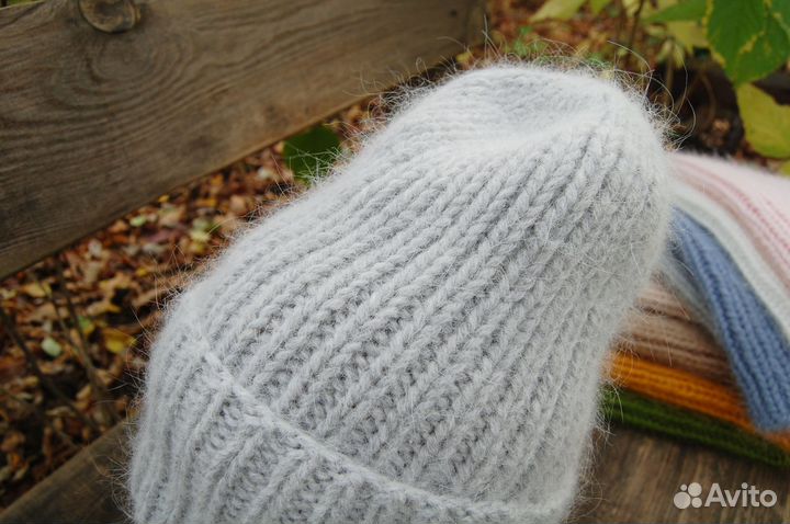 Комплект зимний пуховый шапка варежки снуд