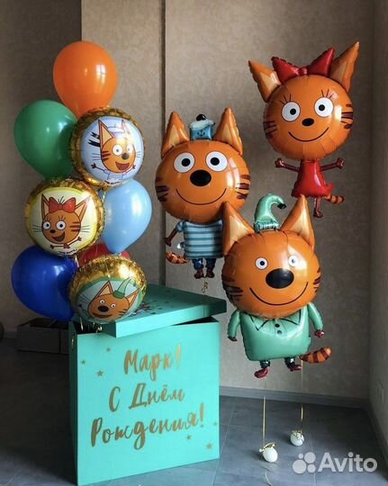 Коробка сюрприз с воздушными шарами
