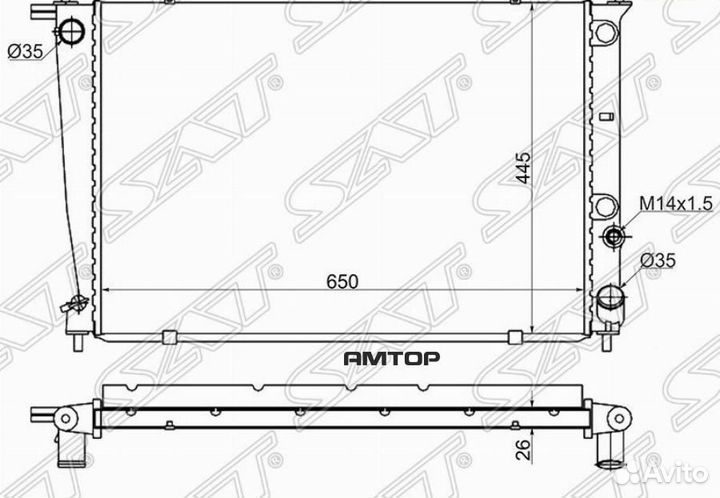 SAT HY0013-MT Радиатор Hyundai H1 97-07 / Starex 9
