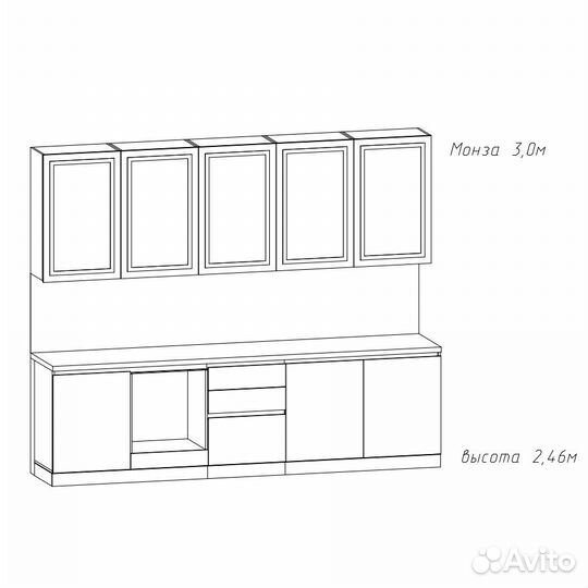 Кухонный гарнитур Монза 3.0 м