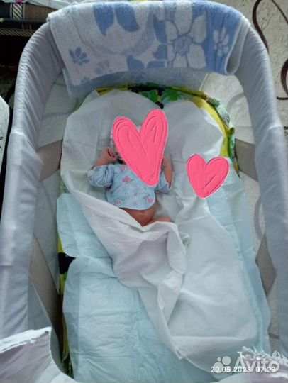 Детская кроватка 2 в1 Babyhit Rocking Crib (beige)