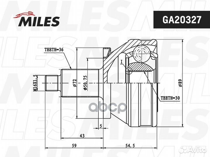 ШРУС VW polo Sedan / skoda rapid (NH3) мт/амт нар