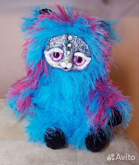 Игрушка Кот ручной работы в смешанной технике)