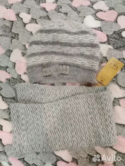 Комплект шапка + шарф из ангоры