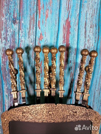 Каминный набор Щит-подставка Лев на 8 шампуров Афо