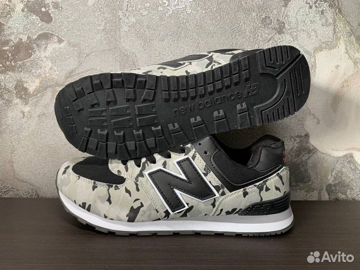 Кроссовки New Balance 574 белый камуфляж