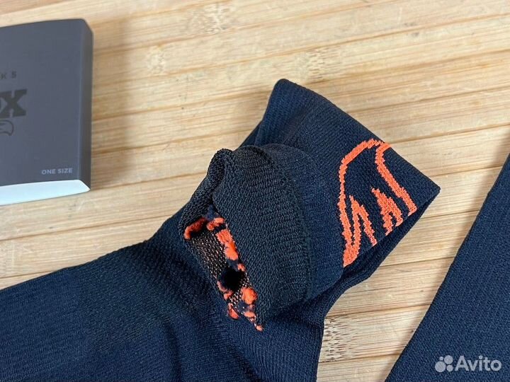 Оригинальные носки на ноги - FOX Orange Logo Black