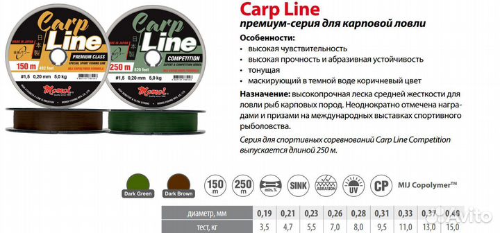 Леска Momoi Carp Line 0,33мм, 11кг150 м, кор.5шт