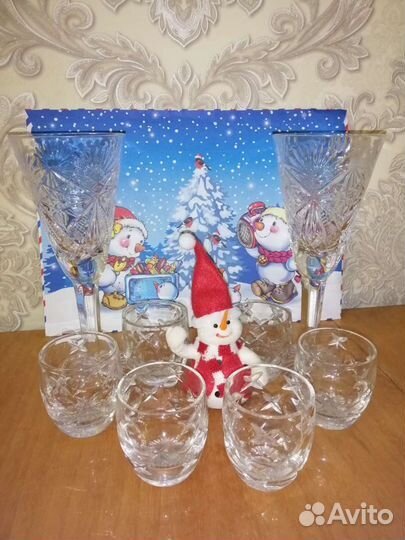 Хрустальные фужеры, стопки СССР винтаж