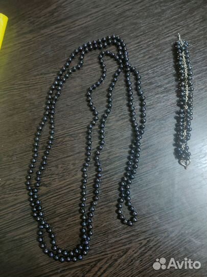 Бусы из натурального жемчуга длинные