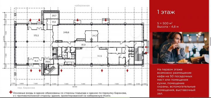 Сдам торговое помещение, 500 м²