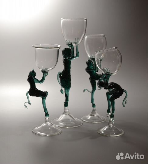 Стеклодувные бокалы ручной работы 