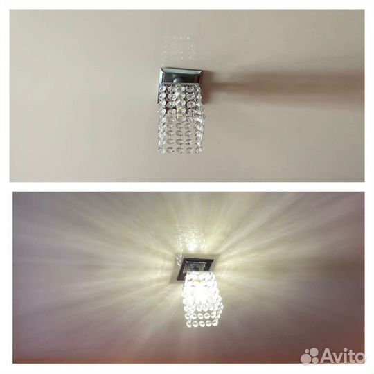 Светильники потолочные хрустальные Б/У
