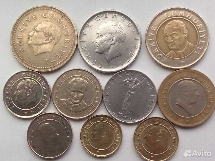 Монеты юар, Турции, Бразилии