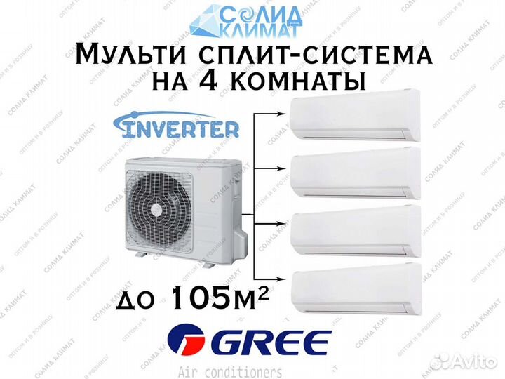 Мульти сплит система на 4 комнаты